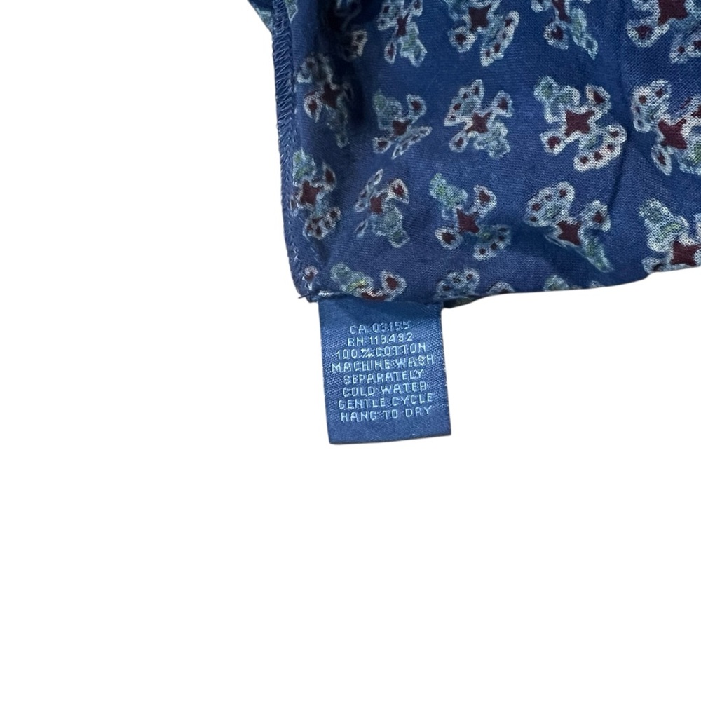April Cornell Women’s dust blue boho print elastic back waist band flood pants - Picture 6 of 9